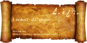 Lenkei Ágnes névjegykártya